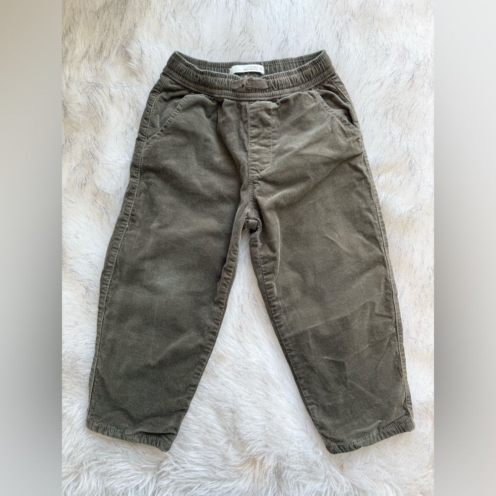 Zara Olive Green Corduroy Joggers